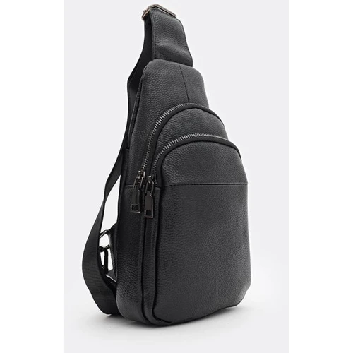 Мужская сумка-слинг Borsa Leather черная (K1328c-black): Пол Мужской