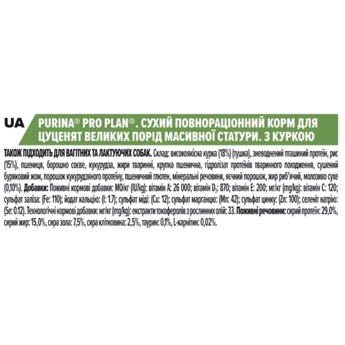 Сухой корм Pro Plan Dog Large Puppy Robust с курицей и рисом 12 кг (7613035120341): Класс Супер премиум