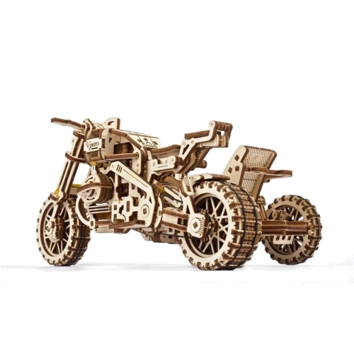 Механічний 3D пазл UGEARS Scrambler UGR-10 з мотоколяскою (70137) фото 7