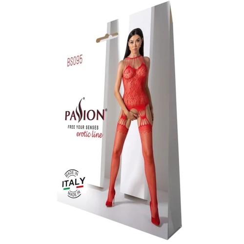 Бодистокинг с множеством бретелей Passion BS095 One Size red