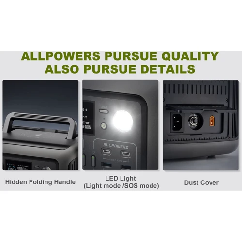 Зарядная станция Allpowers R600 299Wh 600W LiFeP04 Beige фото 8