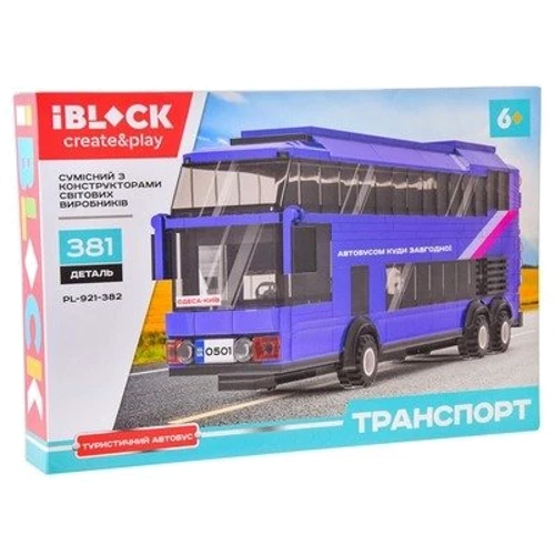 Конструктор Iblock Туристический автобус 381 деталь (PL-921-382) фото 2