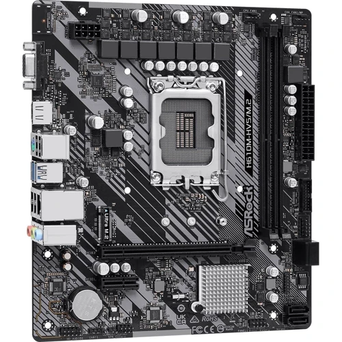 ASRock H610M-HVS/M.2 R2.0 (s1700/H610/DDR4/mATX): Разъемы на задней панели VGA, USB 2.0, USB 3.2 Gen 1, HDMI, Ethernet RJ-45