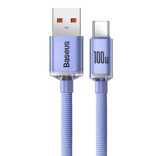 Кабель Baseus USB Cable to USB-C Crystal Shine Series 100W 1.2m Purple (CAJY000405): Тип USB Cable - USB-C