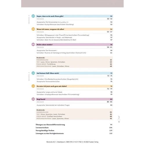 Momente A2.1: Arbeitsbuch plus interaktive Version: Кількість сторінок 136