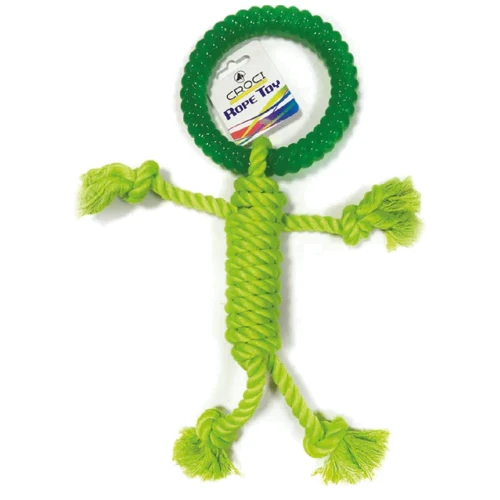 Игрушка для собак Croci веревочный человечек зеленый 40/15см (C6098846)