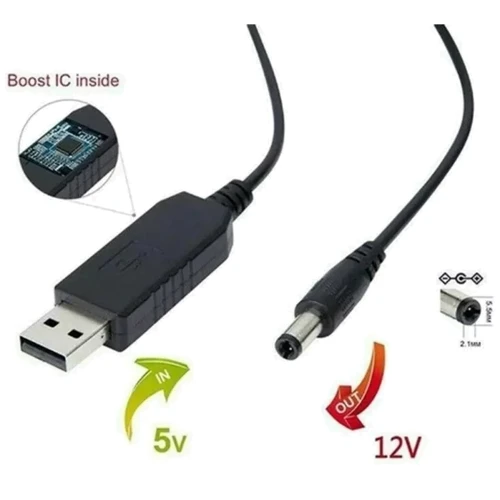 Кабель Dynamode кабель питания для роутера USB Cable to DC 5.5х2.1 mm 5v/9v/12v 1m Black фото 4