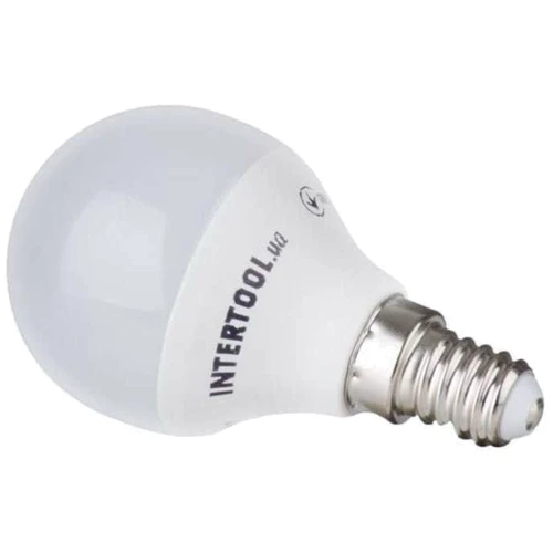 Светодиодная лампа INTERTOOL LL-0102 LED P45, E14, 5Вт, 150-300В, 4000K