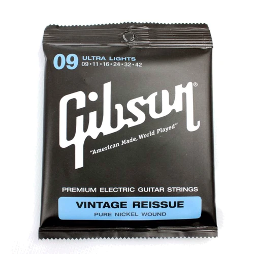 Струна для гитар Струны для электрогитары Gibson SEG-VR9 Vintage RE-Issue Pure Nickel Wound .009-.042