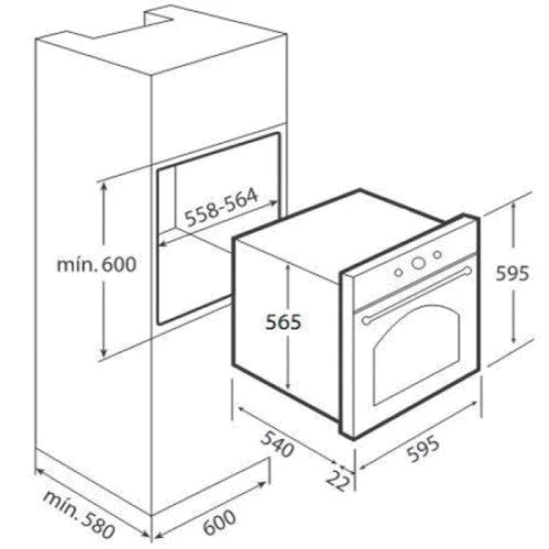 Духова шафа електрична Samsung NV70M3541RS: Об'єм, л 75