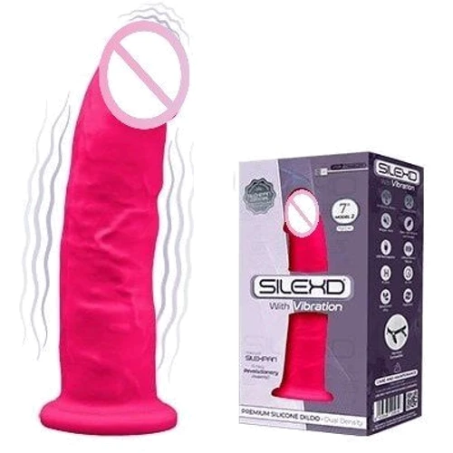 Фаллоимитатор с вибрацией SilexD Henry Vibro Pink (MODEL 2 size 7in), двухслойный