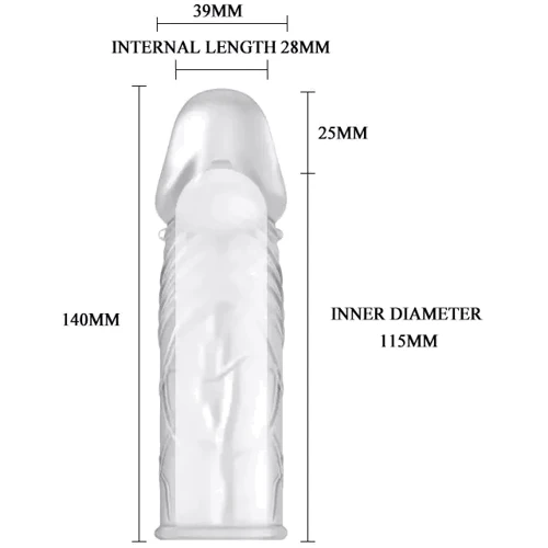Насадка на член LYBAILE Super Silikon Penis Sleeve Clear