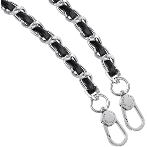 Ремешок для смартфона ArmorStandart Chain link Polished Silver with Black Leather (ARM77033): Цвет черный