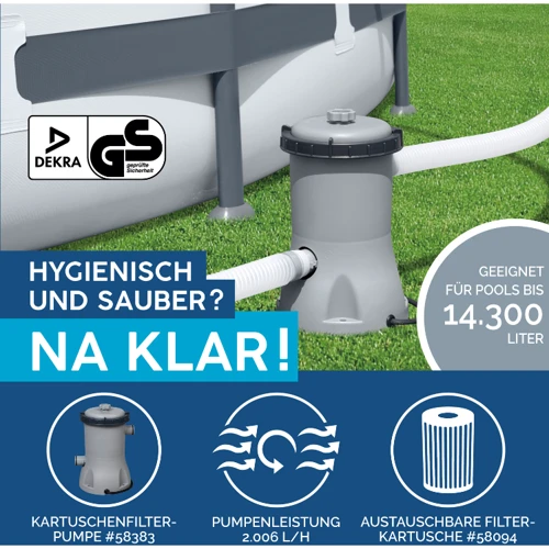 Бассейн Bestway круглый 427-84 см (56595) (фильтр-насос, коробка) фото 4