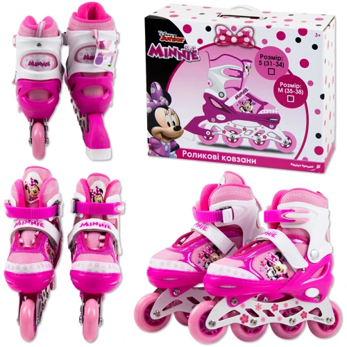 Ролики Extreme Motion Minnie PU колесами со световыми эффектами в коробке M (35-38) (RL2115)