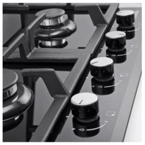 Варочная поверхность газовая Pyramida PFG 644 STX (black): Расположение панели спереди