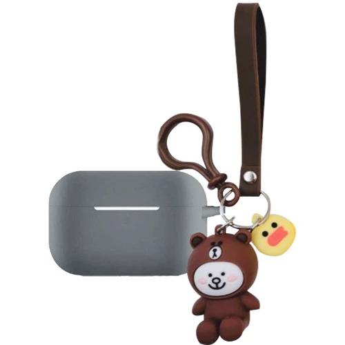 Чехол для наушников TPU Case Cute Charm Bear in a suit Brown for Apple AirPods Pro