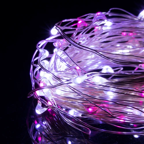 Гирлянда на батарейках Springos 9.9 м 100 LED CL0025 Cold White/Pink: Тип Линейная