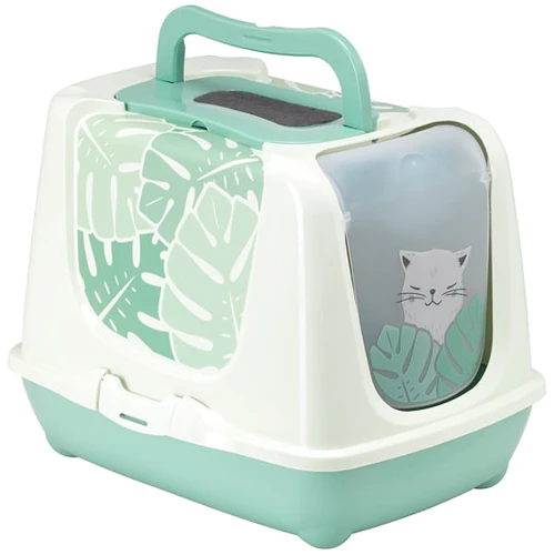 Туалет Moderna Trendy Cat Eden для котов c угольным фильтром и совком, 49.97x39.08x38.91 см светло-зеленый (C235378CA)