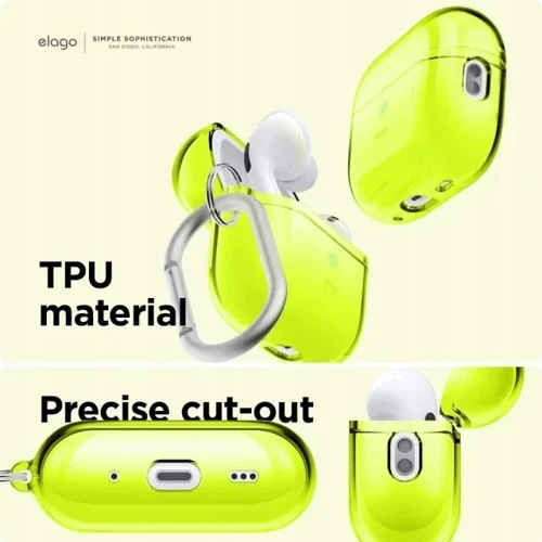 Чохол Elago Clear Hang Case Neon Yellow (EAPP2CL-HANG-NYE) for Airpods Pro 2 фото 4