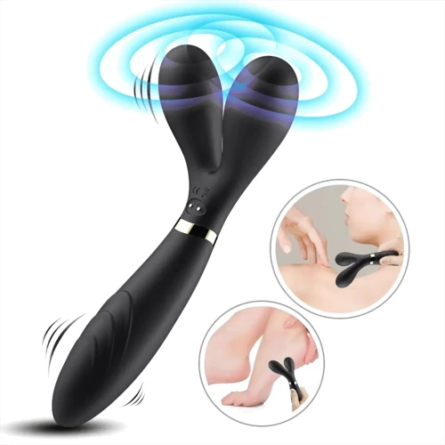 Двусторонний вибростимулятор BOSS Dual-head Massager Y-Wand Black (BS5200026)