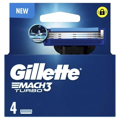 Gillette Mach3 Turbo Сменные картриджи для бритья 4 шт