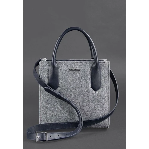 Женская сумка тоут BlankNote Blackwood серая (BN-BAG-28-felt-navy-blue): Страна производитель Украина