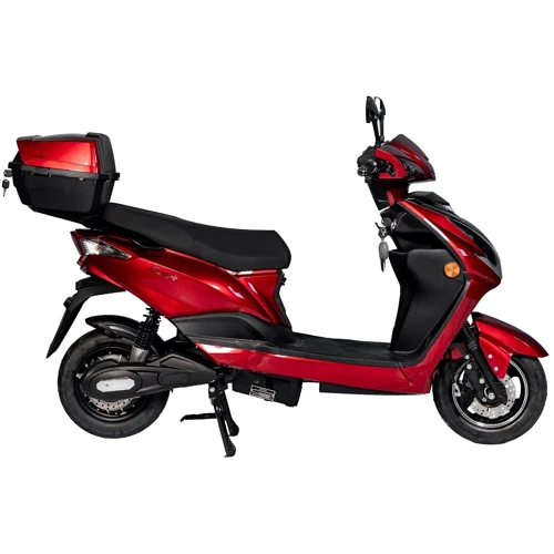Электроскутер Atlas Pegas 1500W Lithium Red: Особенности С рулем, С сиденьем, С большим запасом хода, Двухместный, С багажником, Мощные
