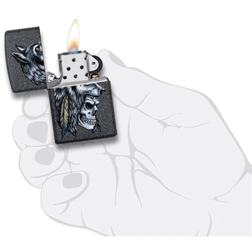 Зажигалка Zippo Wolf Skull Feather Design 29863 фото 2