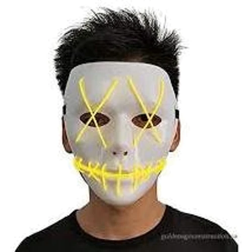 Неоновая Маска для вечеринок с подсветкой UFT LED Mask 1 Yellow фото 2