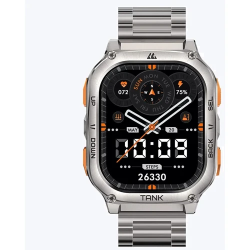 Смарт-годинник Kospet Tank M3 Ultra Silver Silicone Basic + Steel Premium