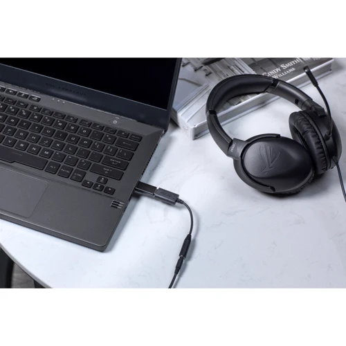 Адаптер Asus Adapter USB-C to Mini-jack 3.5 AI Noise-Canceling Black (90YH02L1-B2UA00) фото 6