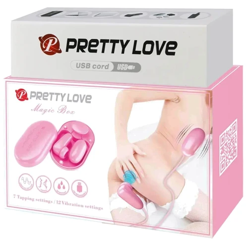 Вакуумный стимулятор с виброяйцом LYBAILE Pretty Love Magic Box Pink (BI-300055)