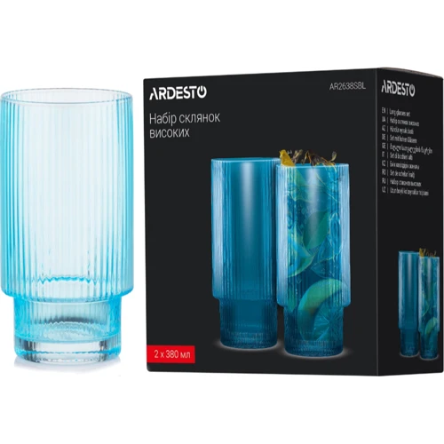 Набір високих склянок Ardesto 380мл 2 шт. (AR2638SBL): Тип Набор стаканов