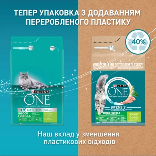 Сухой корм Purina One Indoor Purina ONE Indoor для взрослых кошек постоянно находящихся в помещении с индейкой 3 кг (7613035862579): Тип Сухой корм