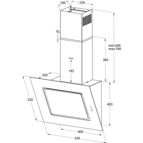Витяжка Pyramida ANR-F 60 S (1150) GWH: Тип фільтра повітря Рециркуляция, Отвод