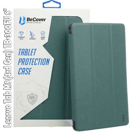 Аксессуар для планшетных ПК BeCover Smart Case Dark Green for Lenovo Tab M8 TB-300FU (4rd Gen) 8" (709211): Цвет зеленый