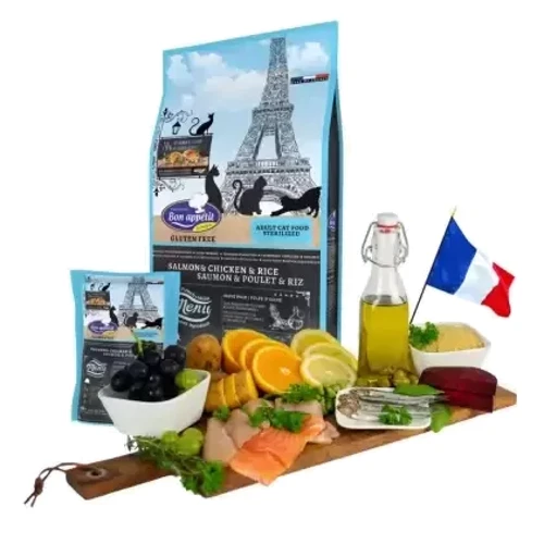 Сухой корм Bon Appétit Adult Sterilized Cat Salmon & Chicken & Rice Безглютеновый для кастрированных котов и стерилизованных кошек с лососем, курицей и рисом 1.5 кг (3760240681823): Тип Сухой корм