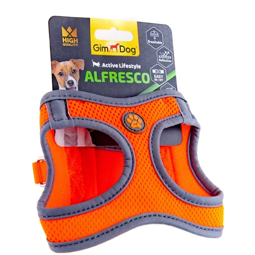 Шлея для собак GimDog Alfresco неопрен XS 34-36 см оранжевая (8009632059884)