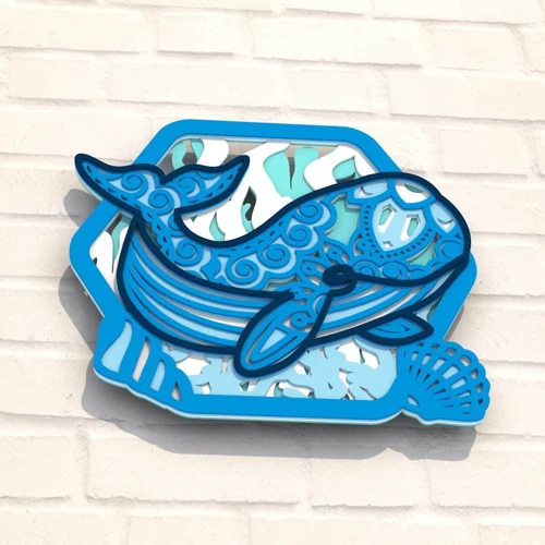 Деревянная картина-раскраска Wortex Woods Синий кит 29x26 (3DP11012)