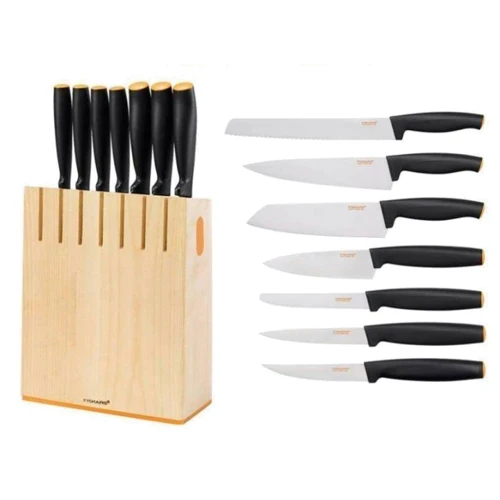 Набір кухонних ножів Functional Form Fiskars 8 пр. (1018781): Метериал леза нержавіюча сталь