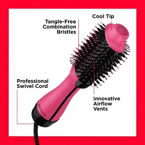 Фен Revlon Salon One-Step (RVDR5222PE1): Дополнительные параметры Ионизация, Защита от перегрева, Вращающийся шнур