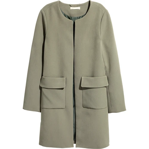 Пальто H&M 4347785 40 зеленое демисезон: Сезон Демисезон