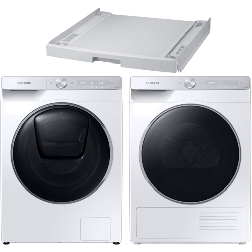 Пральна машина Samsung WW90T986CSH/UA + Сушильна машина Samsung DV90T8240SH/UA + Планка Samsung SKK-UDW