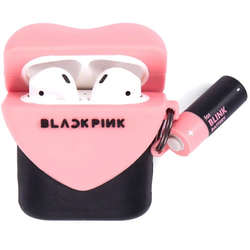 Чехол для наушников TPU Case Logo series Black pink for Apple AirPods: Тип Чехол