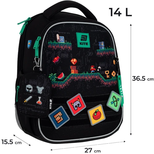 Рюкзак Kite K25-555S-4 Education 555 Pixel Game: Рік колекції 2025