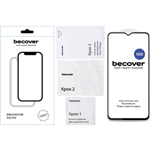 BeCover Tempered Glass 10D Black for Oppo A38 / A18 (713170)