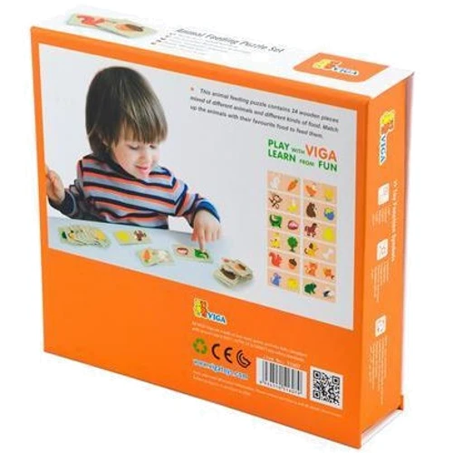 Логічний пазл Viga Toys Що їдять звірятка 24 ел (51607): Вік 1-2.5 года