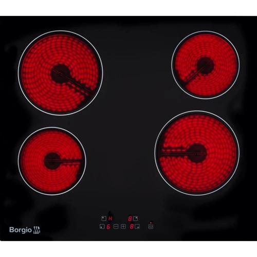 Варильна поверхня електрична Borgio VC640 Black: Розміри для вбудовування 560x490 мм (ШxГ)