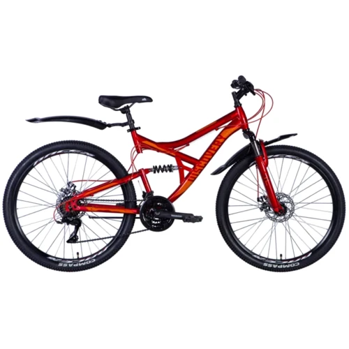 Велосипед Discovery CANYON AM DD ST 26" рама с крылом Pl 2024 красный (OPS-DIS-26-609)